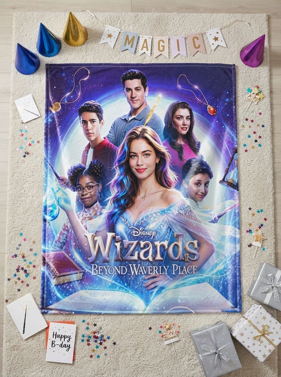 Custom Photo Flannel Throw Blanket Personalized Portrait Fleece Cover Ultra Soft Skin Friendly Magic Wizard Bedding