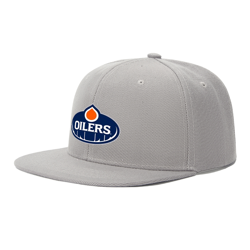 Flat Brim Baseball Cap Oilers Logo Print Streetwear Underground Skate Style for Basketball Court Skate Park Urban Lifestyle Skaters Rappers Streetwear Enthusiasts