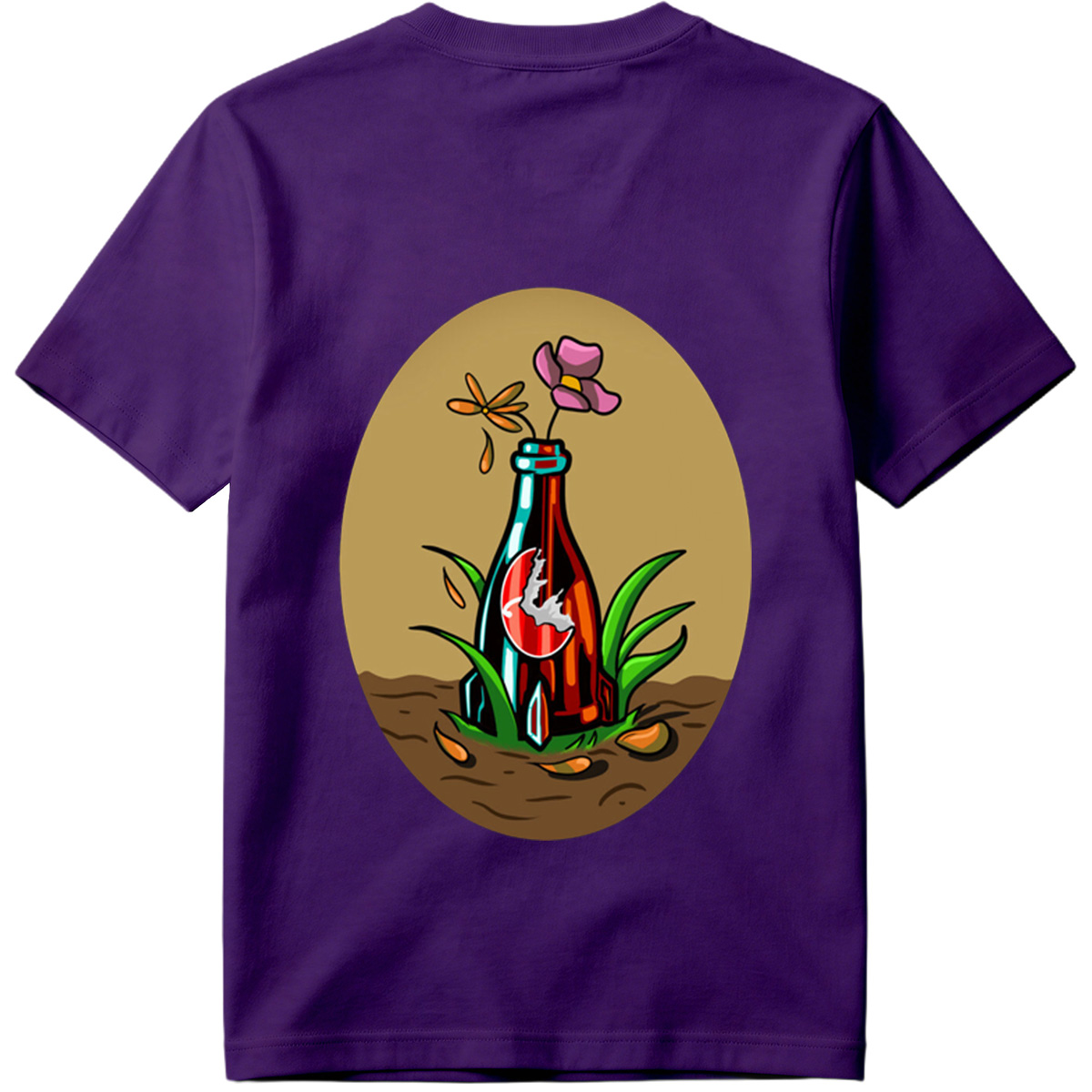 Bottle Garden with Flower and Dragonfly - Tee