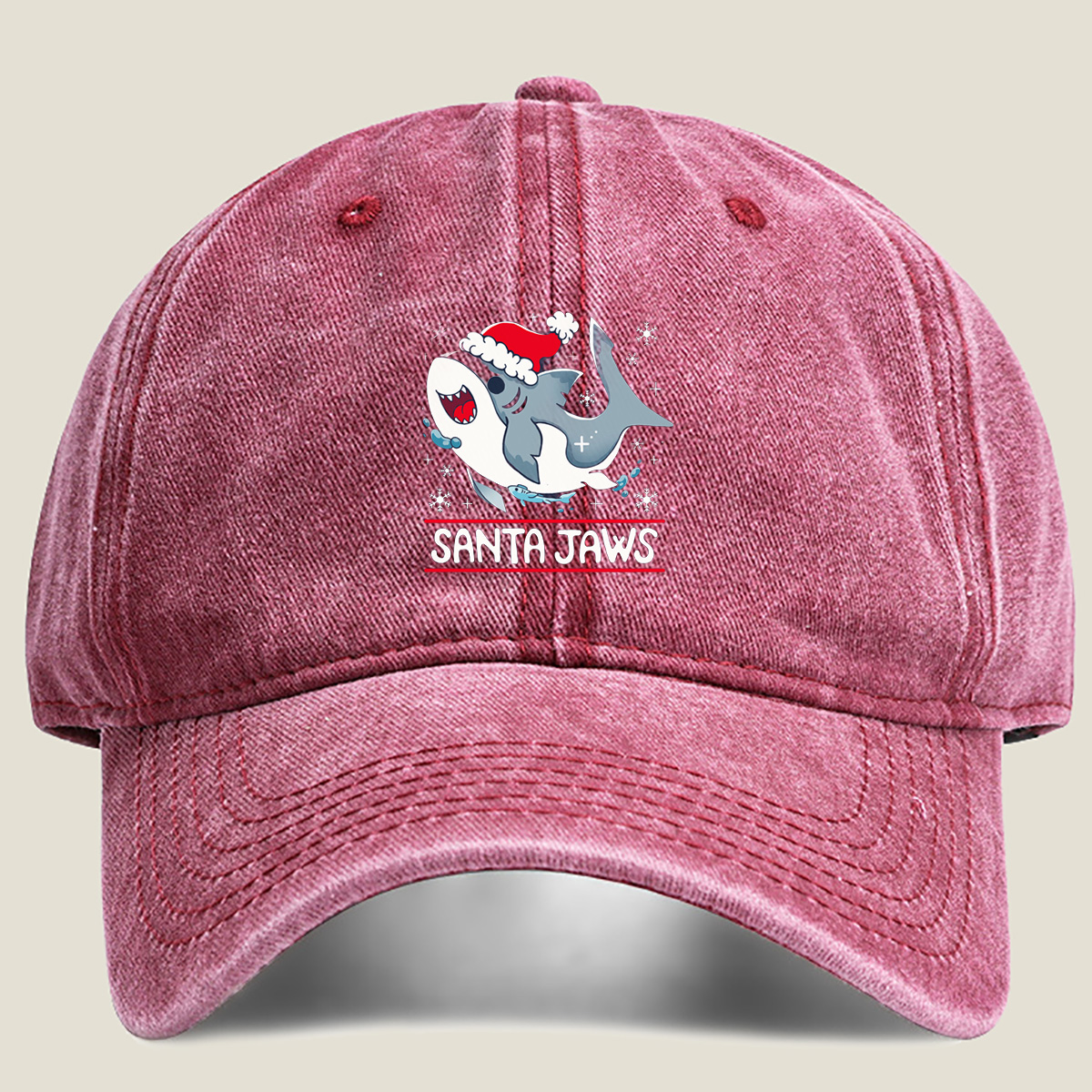 Santa Jaws - Washed Denim - Baseball Cap