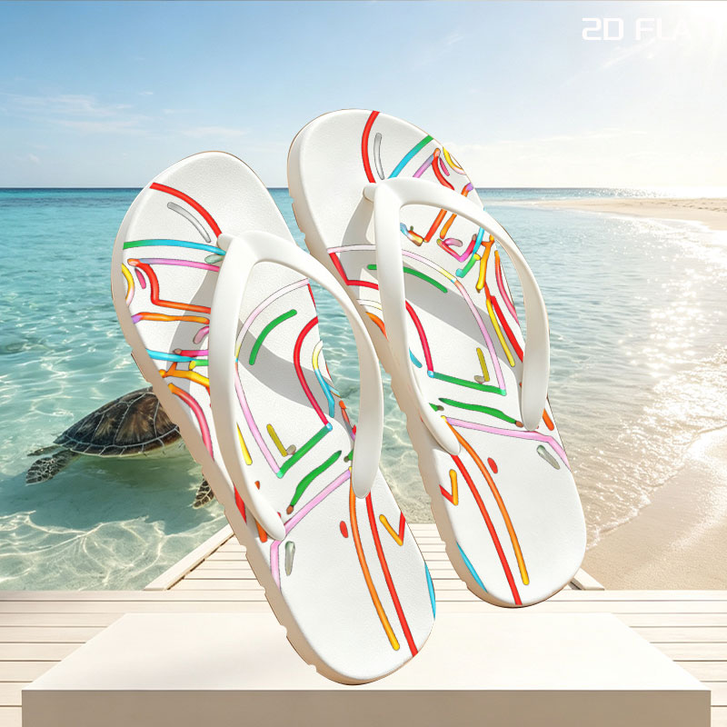 Daft Punk Neon Art Portrait -  flip-flops