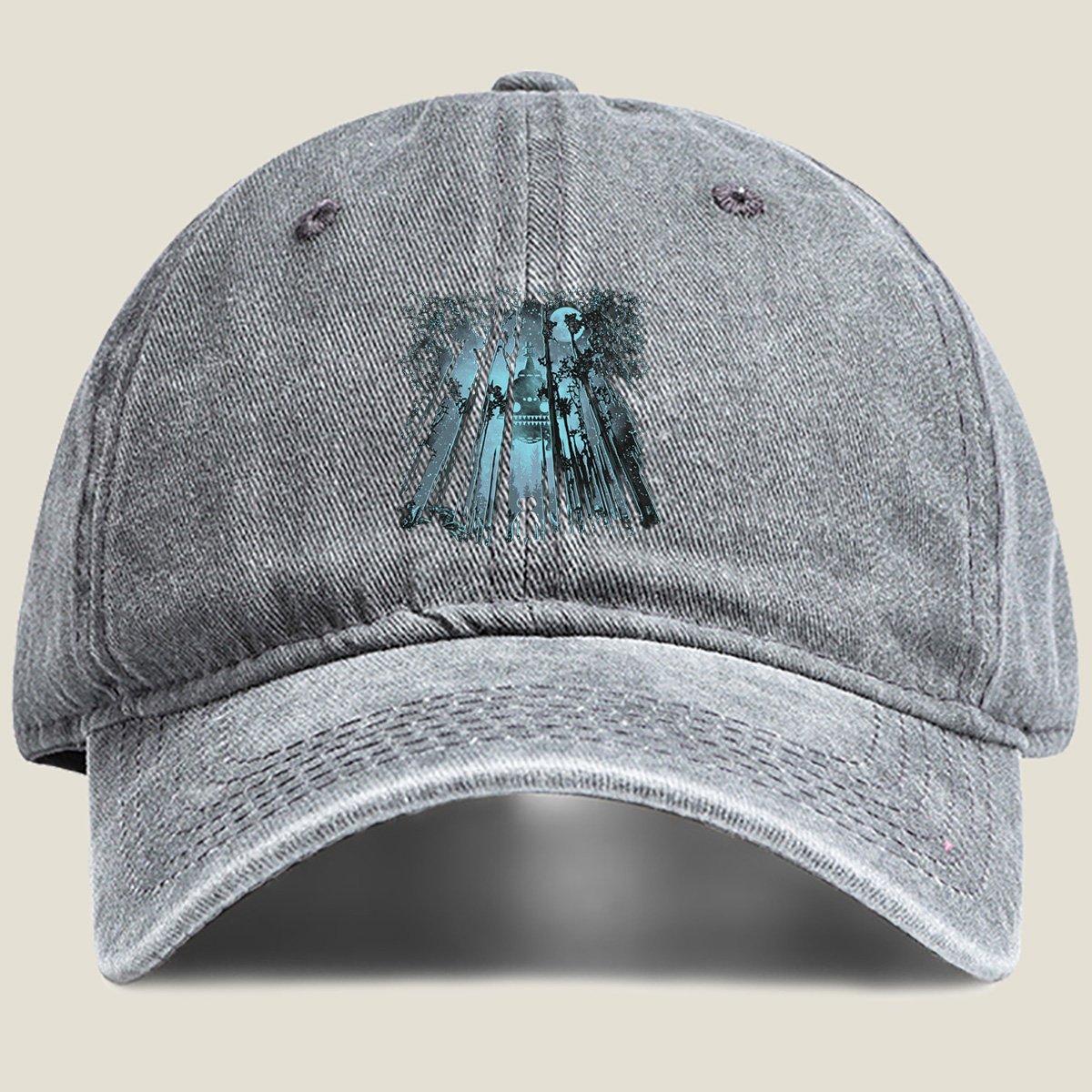 Tales of the Forest: The Child and the Moonlit Tower - Washed Denim - Baseball Cap