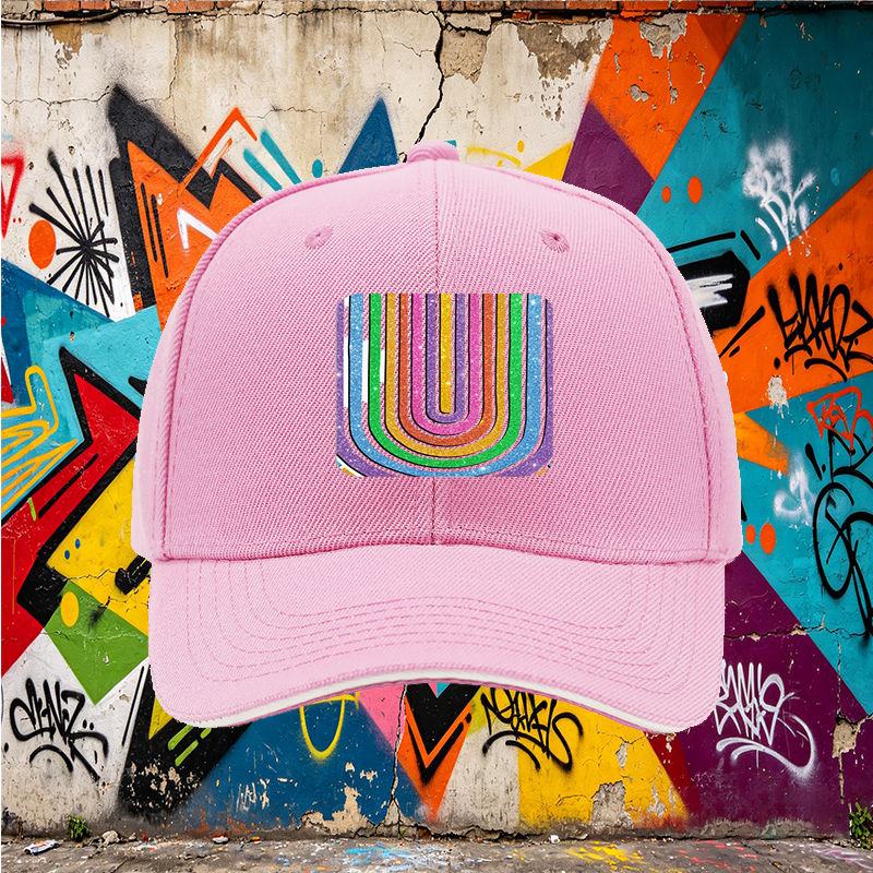 Unisex Classic Sandwich Hat with Glitter Rainbow Arch Print - Perfect for Outdoor Activities, Festivals, and Casual Wear - Ideal for Adults Seeking Stylish and Comfortable Headwear