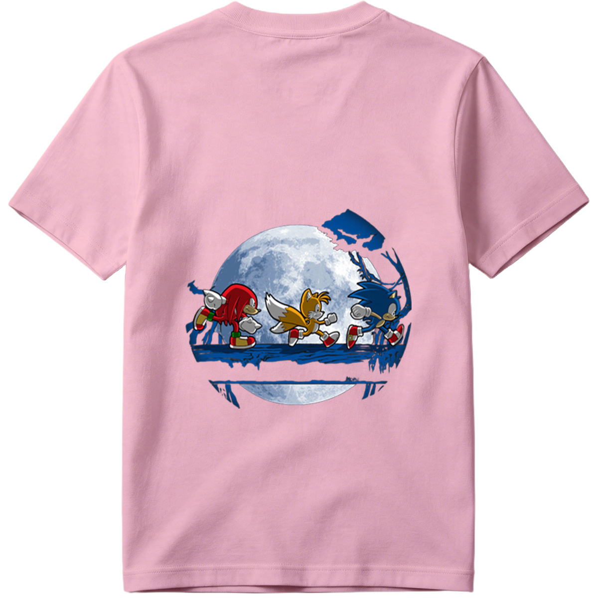 Sonic, Tails, and Knuckles Running Under the Moon - Tee