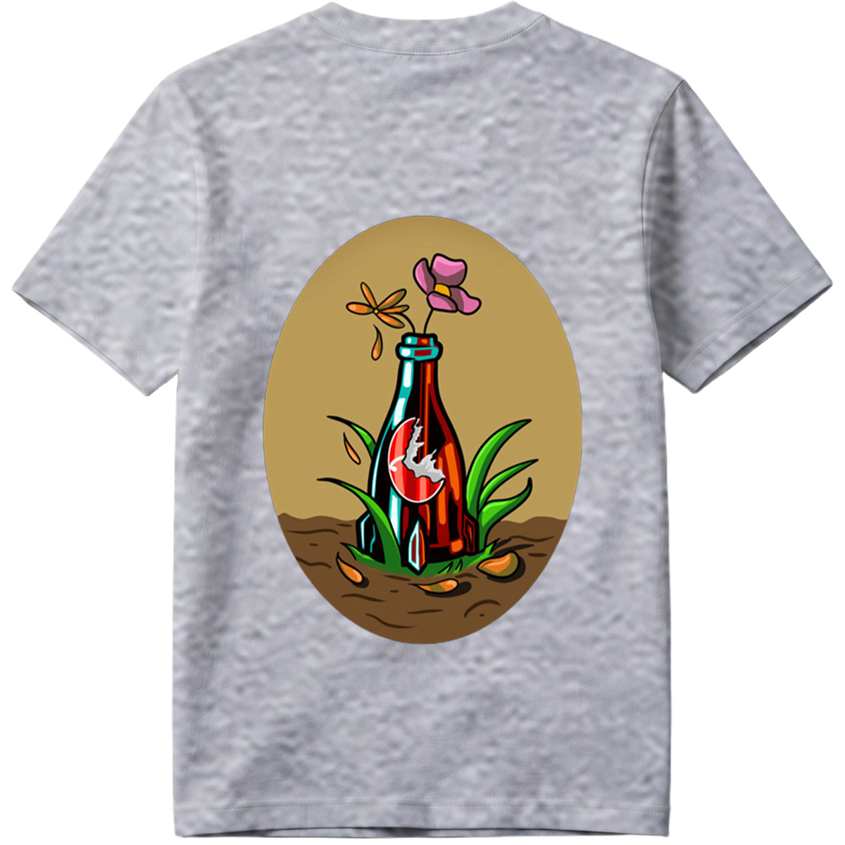 Bottle Garden with Flower and Dragonfly - Tee