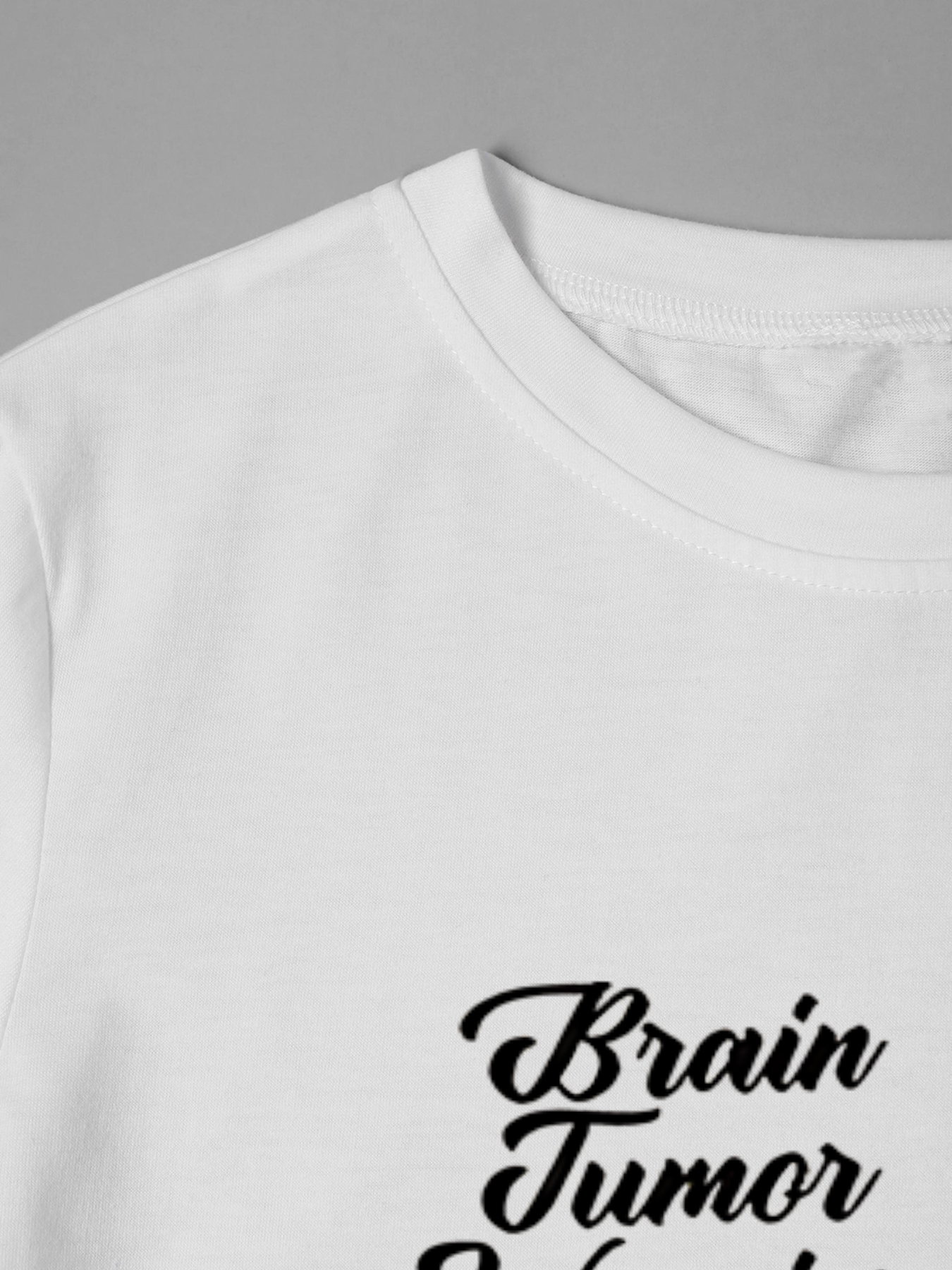Men's Printed T-Shirt Strong Woman with Gray Ribbon Design Casual Round Neck Summer Lightweight Breathable Short Sleeve T-Shirt for Everyday Wear and Awareness Support Adults