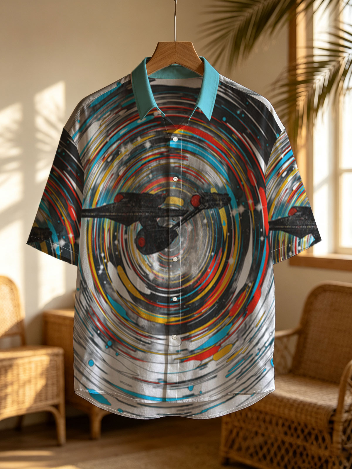 Star Trek Enterprise in Warp Speed Through Cosmic Vortex -  Shirt