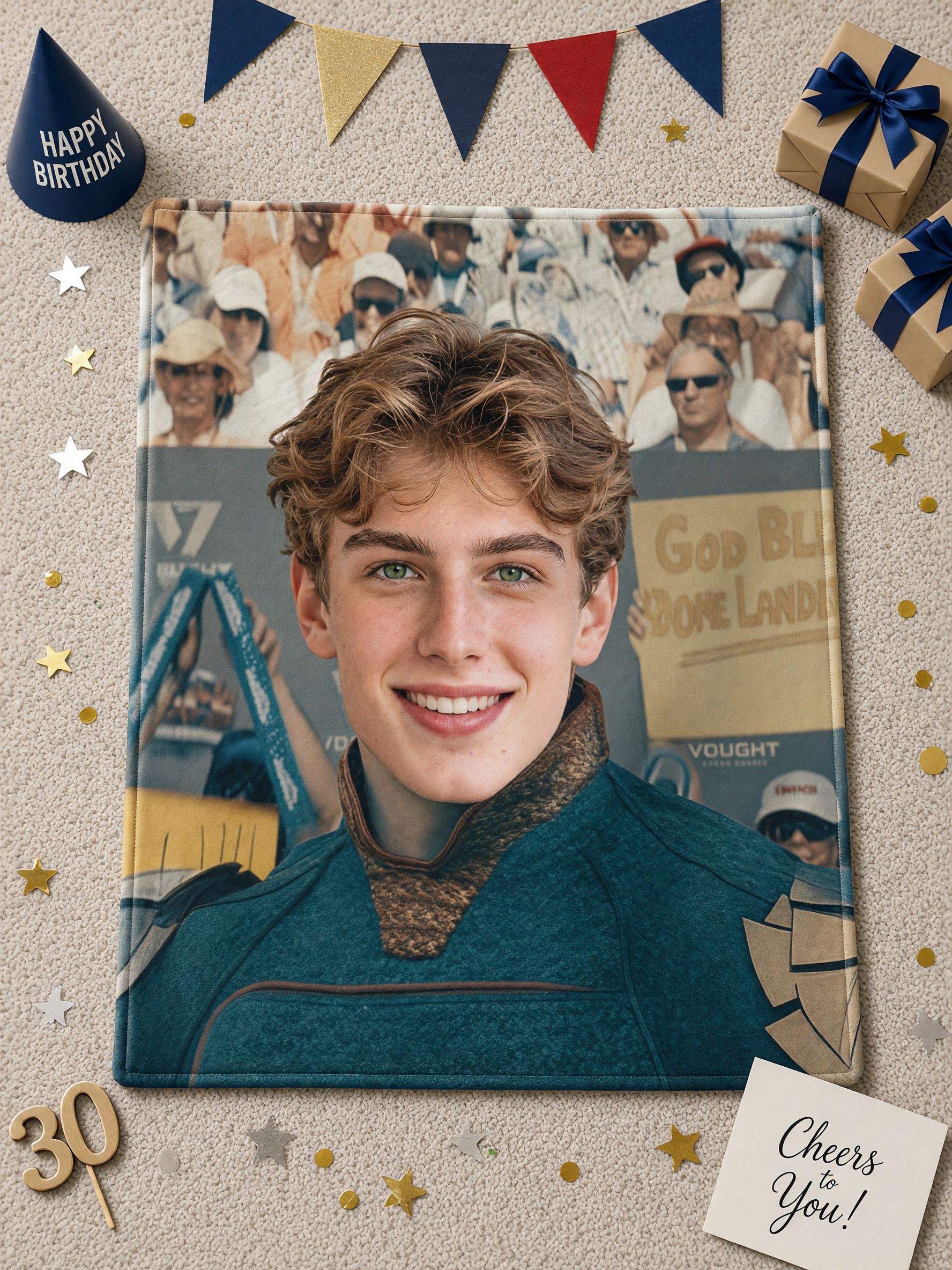 Custom Photo Face Portrait Flannel Blanket, Personalized Soft Plush Throw for Sofa Bed, Ideal Meaningful Keepsake Gift