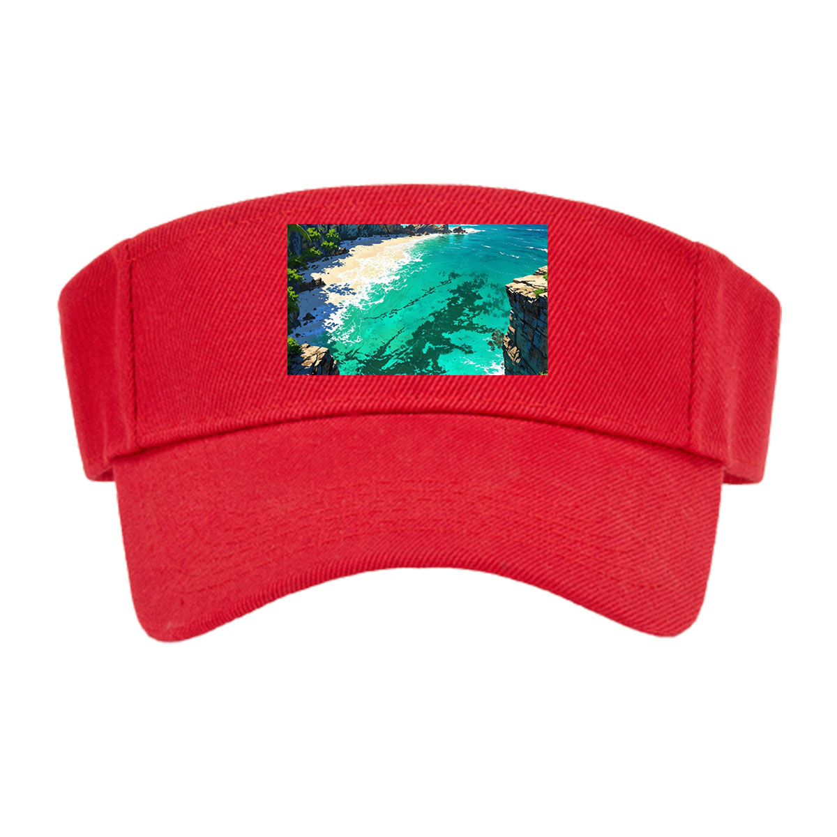 Tropical Bay with Crystal Clear Waters and Lush Cliffs -  Visor cap