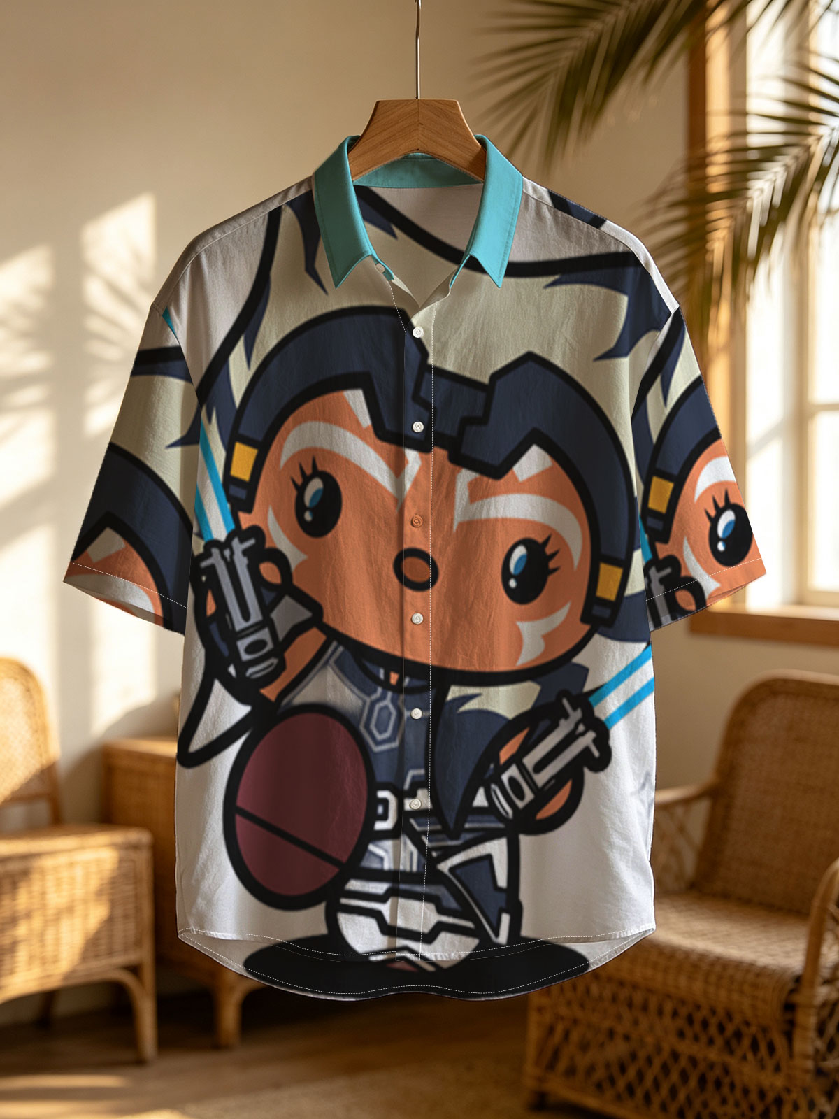 Ahsoka Tano Chibi with Dual Blue Lightsabers -  Shirt