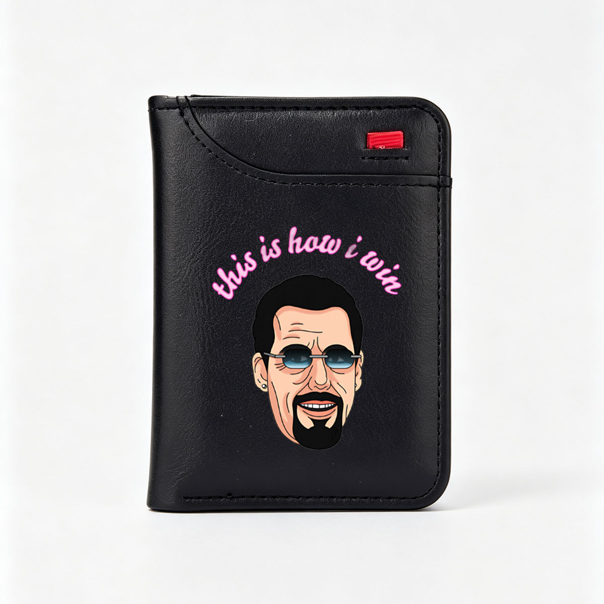 This Is How I Win - Caricature of a Man with Sunglasses and Goatee - Vertical Style Wallet