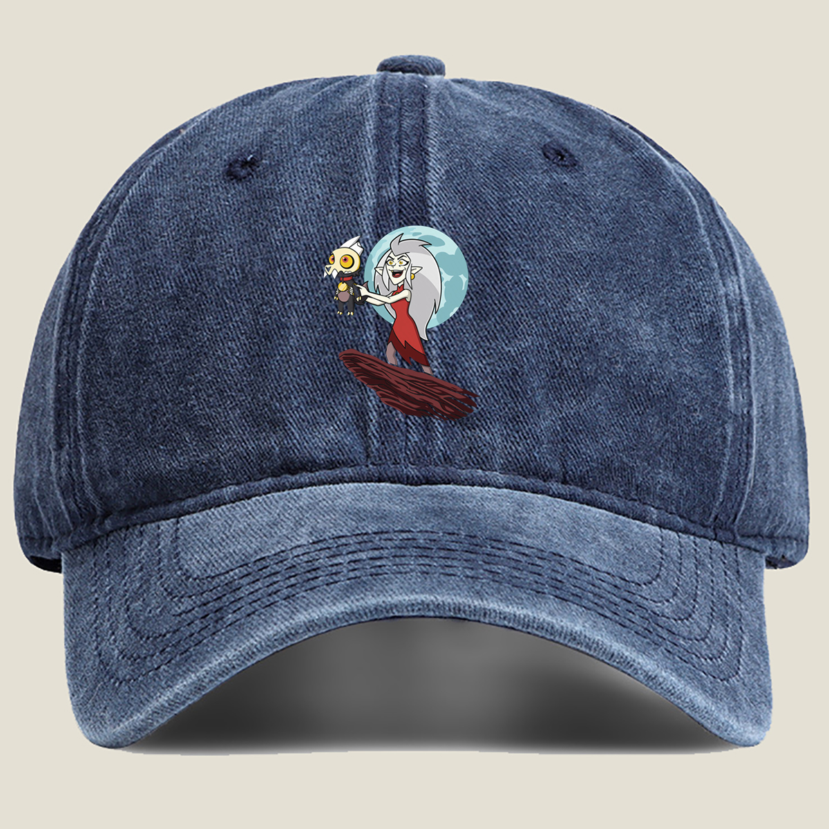 Lilith and King in Moonlight - Washed Denim - Baseball Cap