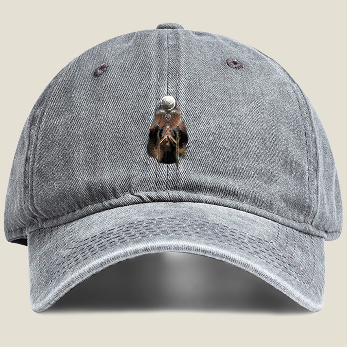 Star Trek: Enterprise and Moon - Washed Denim - Baseball Cap