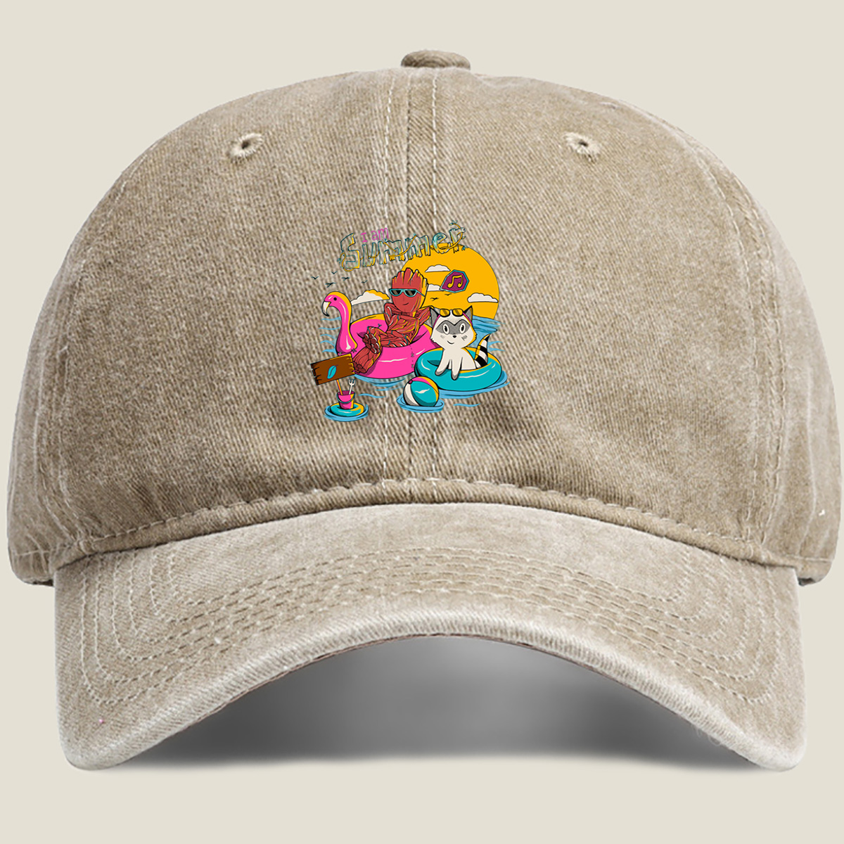 Guardians of the Galaxy: Groot and Rocket Summer Vibes - Washed Denim - Baseball Cap