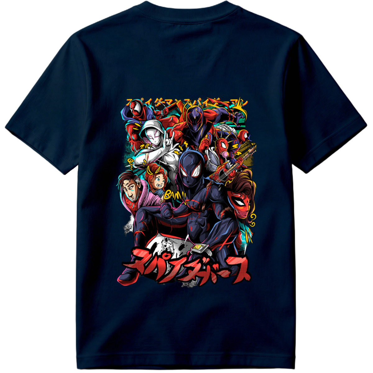 Spider-Verse: Miles Morales, Gwen Stacy, Peter Parker, and the Spider-Family - Tee