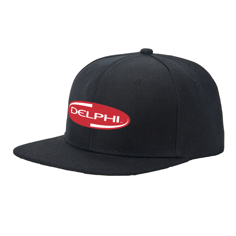 Flat Brim Baseball Cap Delphi Logo Print Streetwear Underground Skate Style for Basketball Court Skate Park Urban Lifestyle Riders Rappers Streetwear Enthusiasts