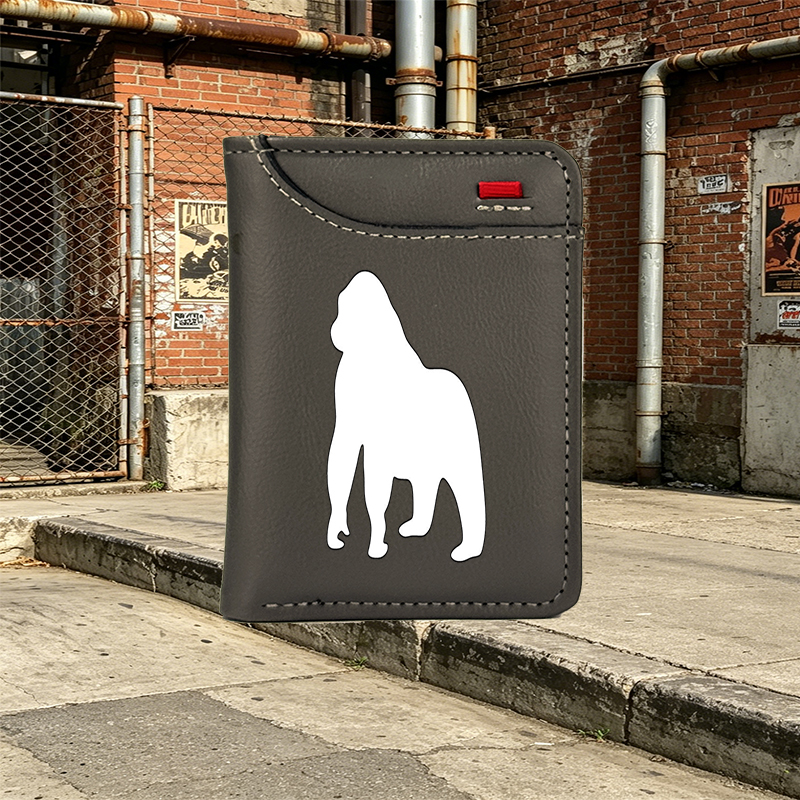 Unisex Vertical Wallet with Lion Silhouette Print - Stylish Minimalist Design for Daily Use, Perfect for Men and Women Who Love Animal Motifs and Modern Fashion Accessories
