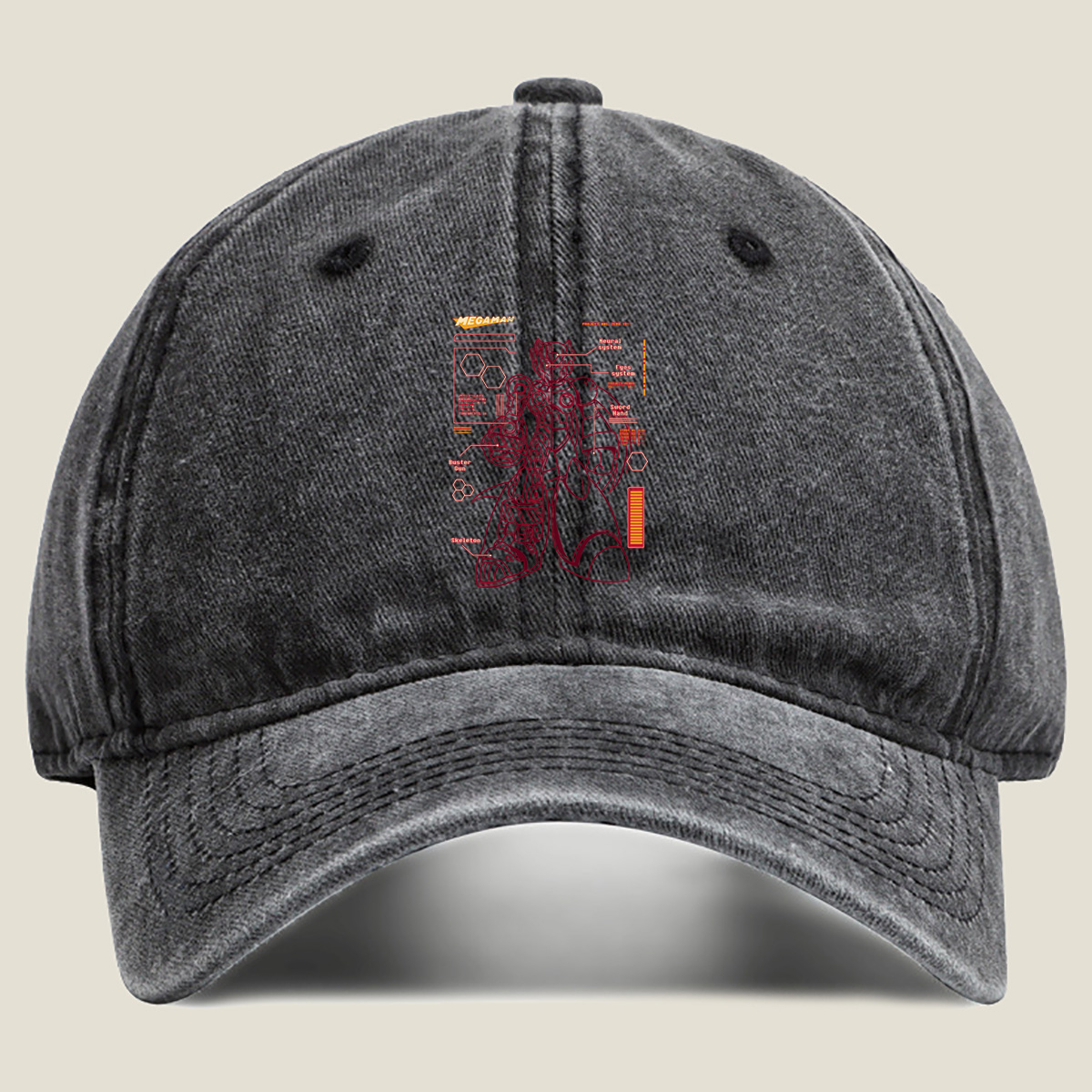Megaman Zero: Project Zero 1593 Technical Blueprint - Washed Denim - Baseball Cap
