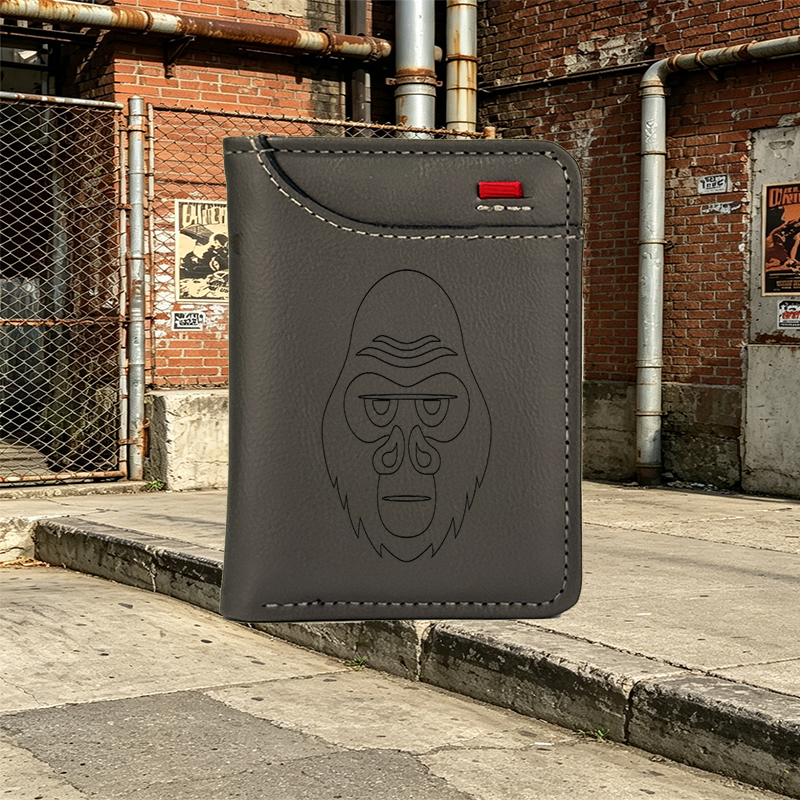 Unisex Vertical Wallet with Monkey Face Print Design – Stylish Compact Wallet for Daily Use, Perfect for Students, Young Professionals, and Urban Explorers