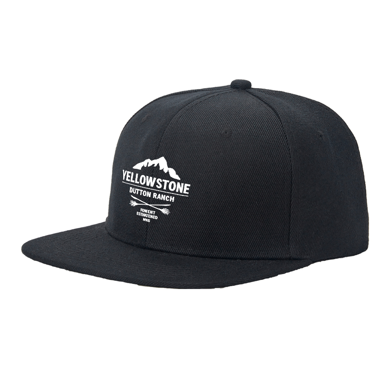 Flat Brim Baseball Cap Yellowstone Dutton Ranch Mountain Logo Streetwear Underground Skate Style for Basketball Court Skate Park Urban Outfit Skaters Rappers Streetwear Enthusiasts