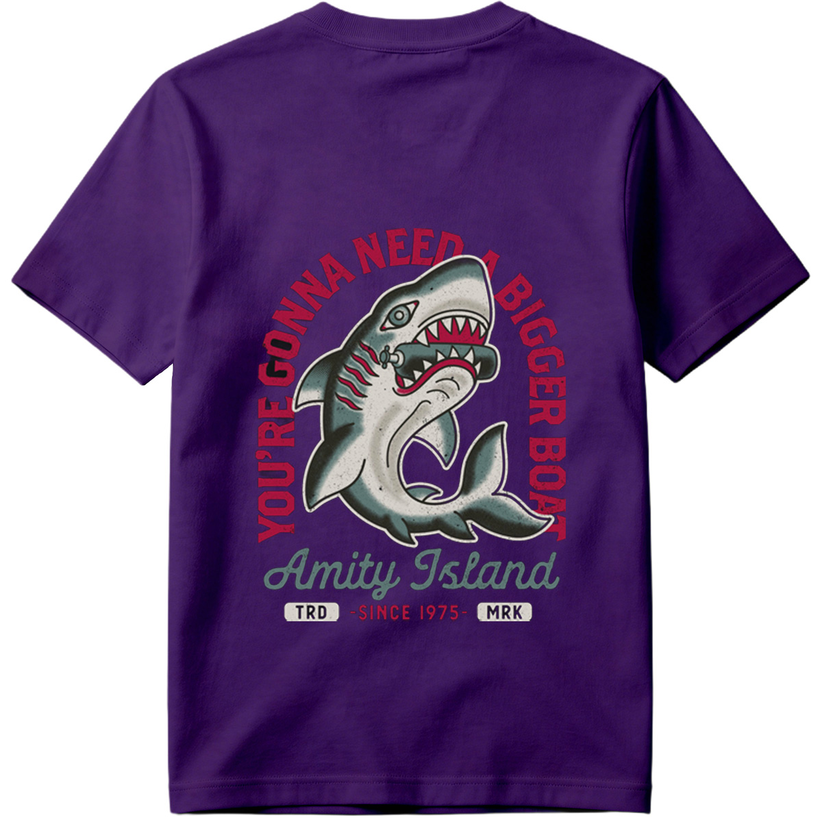 Jaws - Amity Island Shark Design - Tee