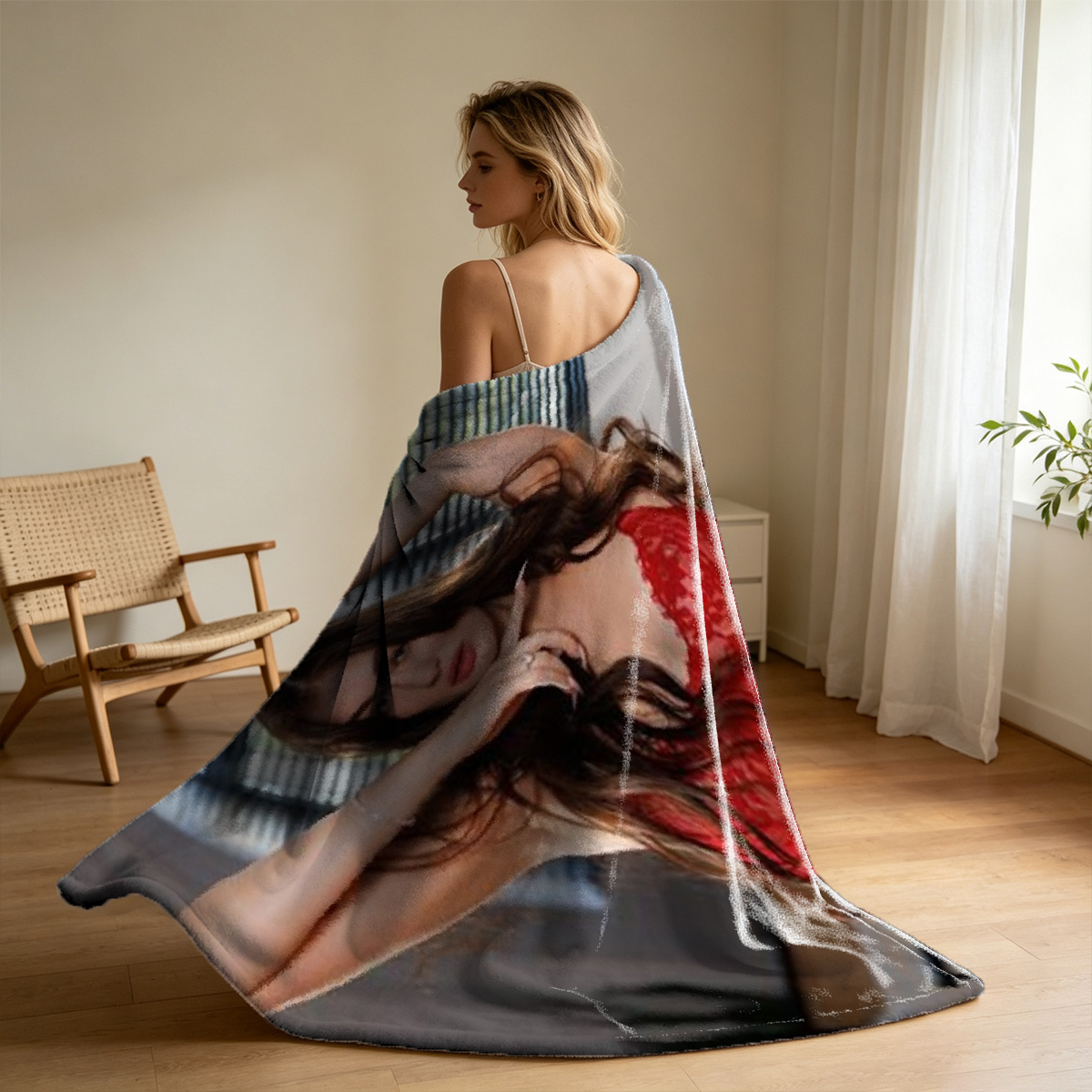 Shower Time Beauty in Bathtub - Blanket