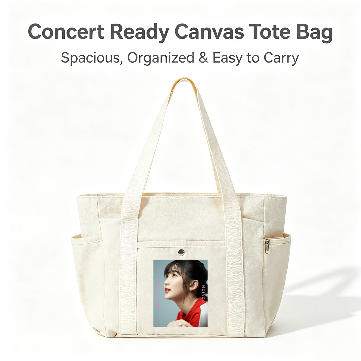 YOASOBI in a Serene Moment with Soft Lighting and Red Outfit - Multi-pocket bags