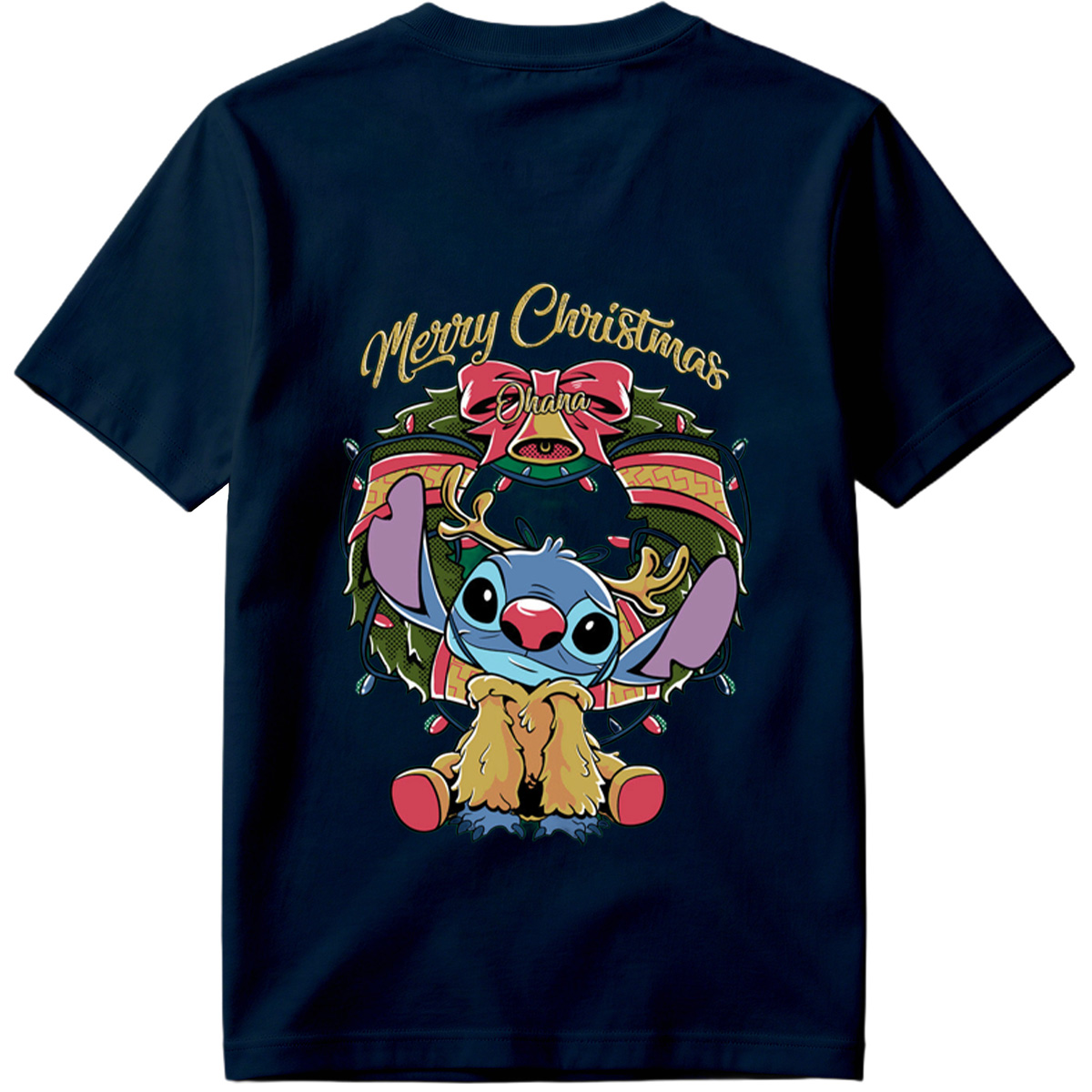 Stitch Christmas Wreath Design - Tee