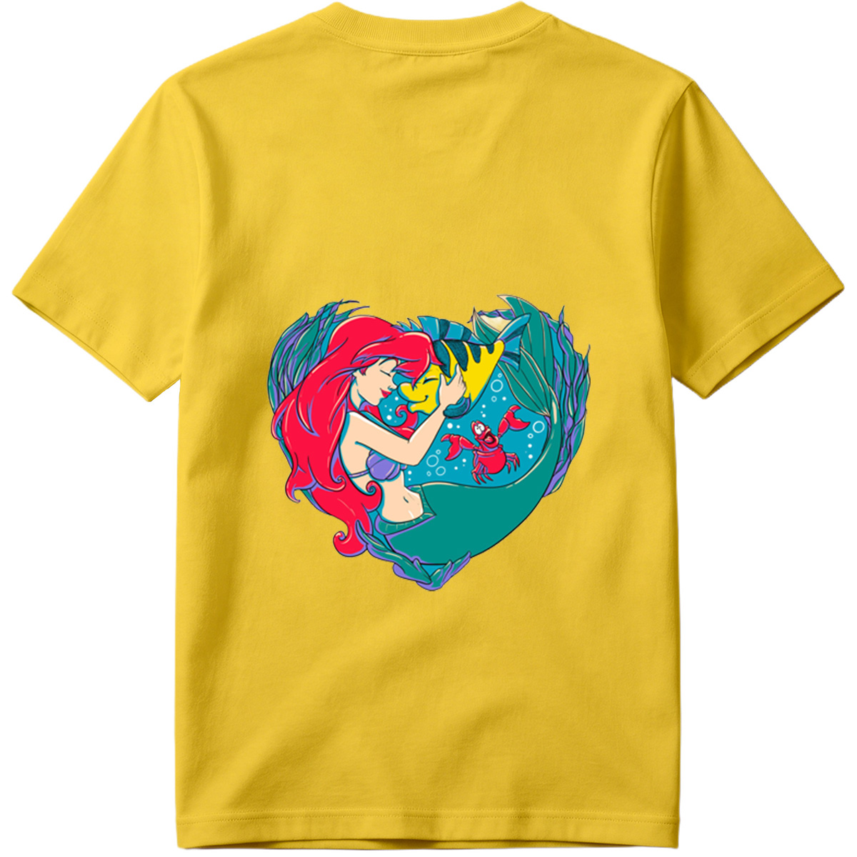 The Little Mermaid: Ariel and Flounder in a Heart Frame - Tee