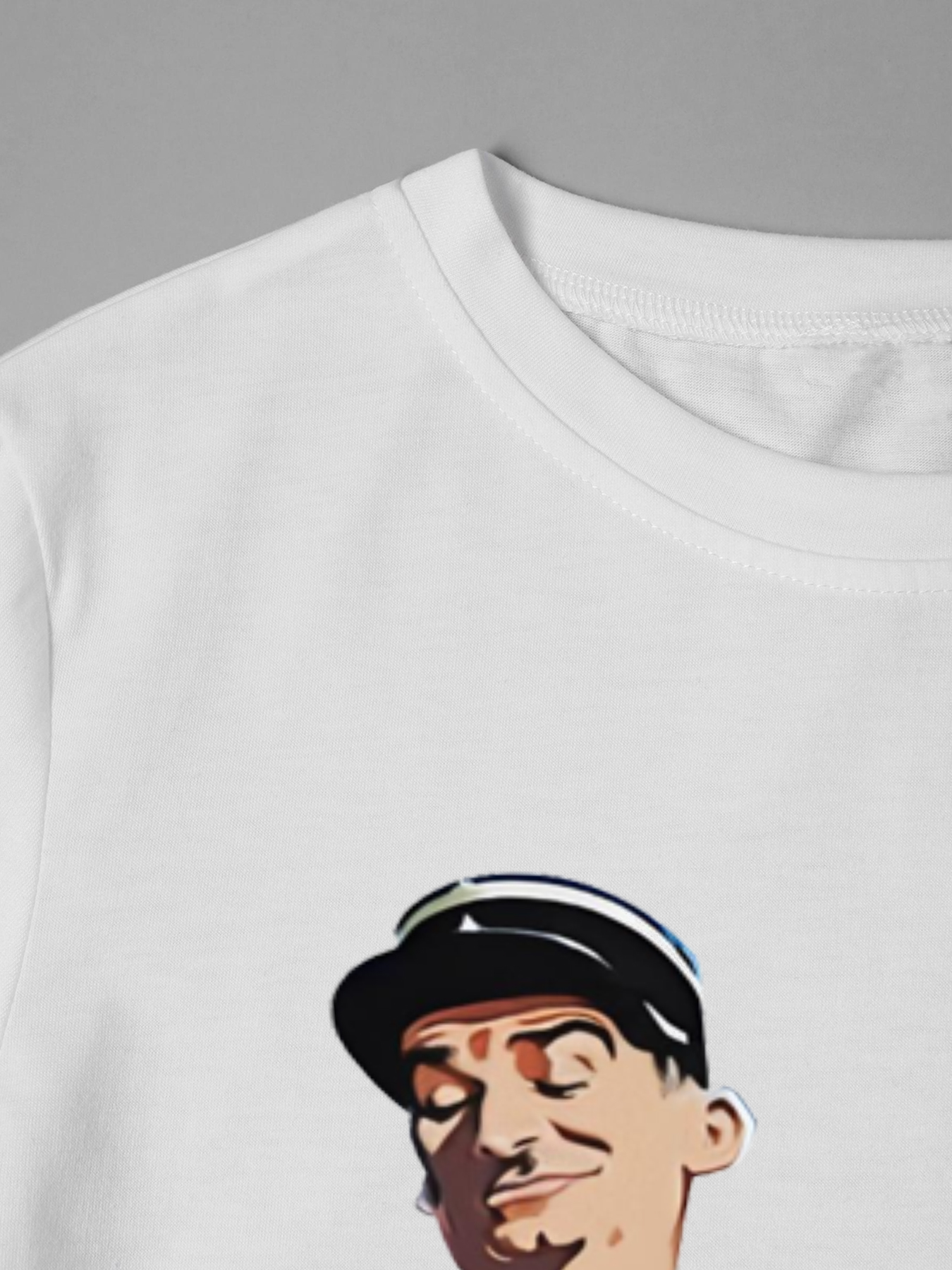 Men's Printed T-Shirt Featuring Cartoon Police Officer Graphic and 