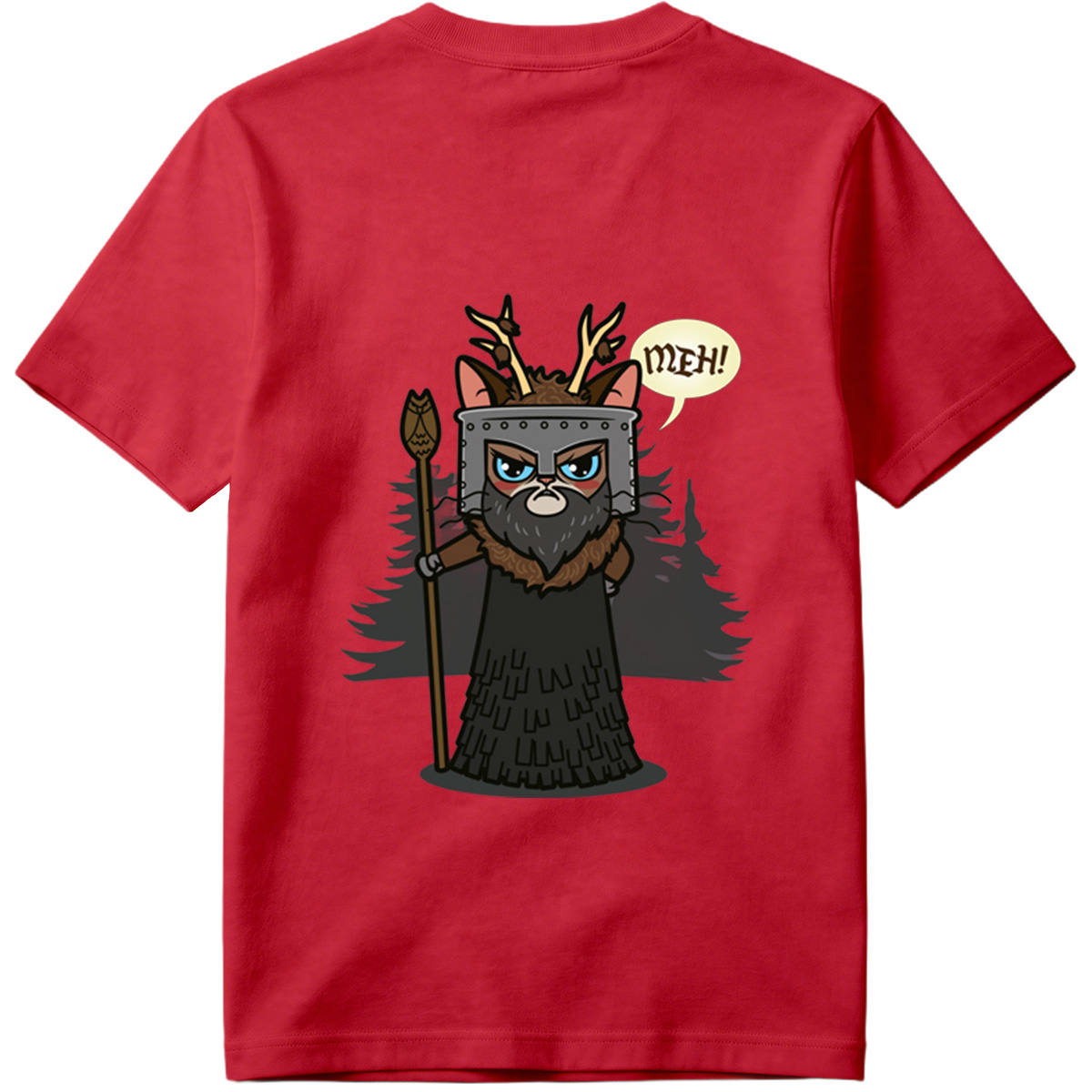 Cat Warrior with Antlers and Spear: 