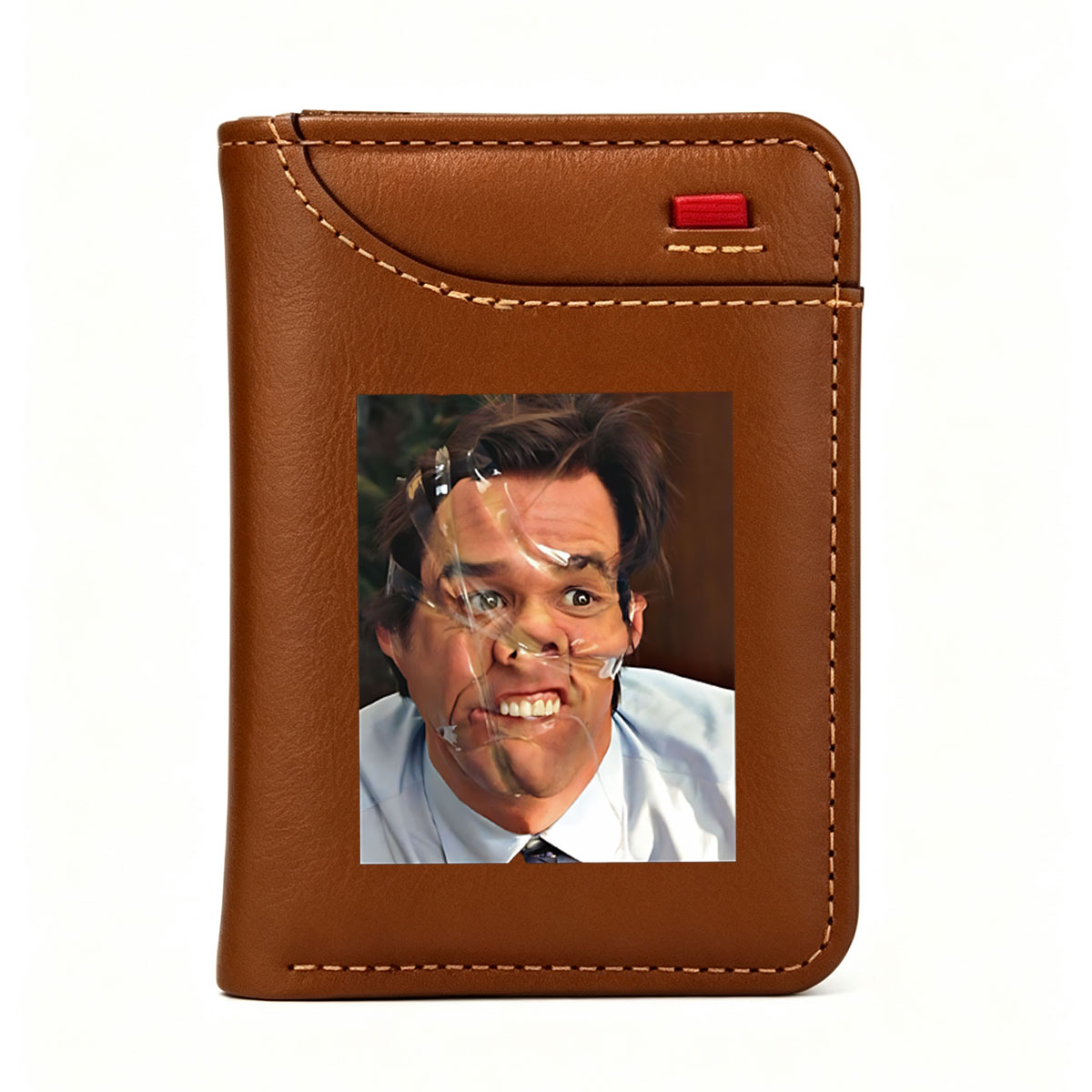 Mark Wahlberg with Distorted Facial Expression and Tape Overlay - Vertical Style Wallet