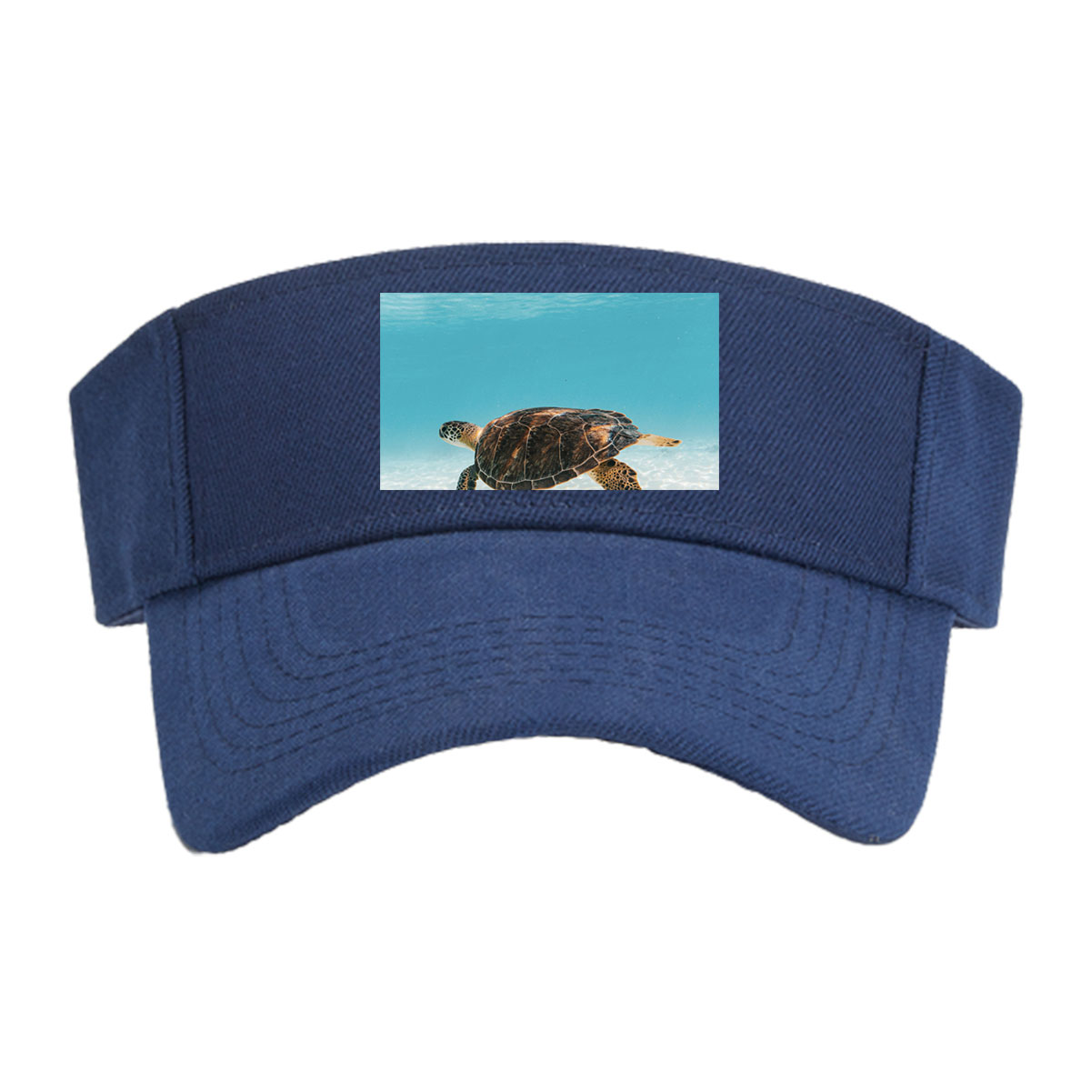 Sea Turtle Swimming in Clear Blue Water -  Visor cap