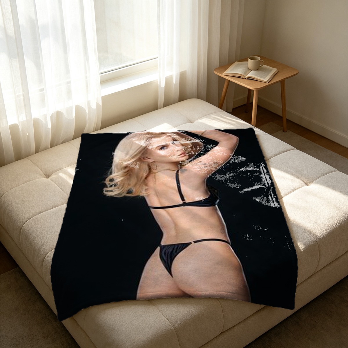 White Off-Shoulder Sweater Seduction - Blanket