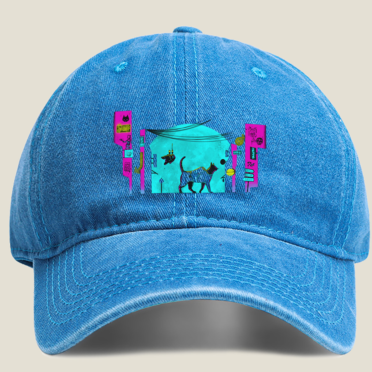 Stray: The Cat and the City - Washed Denim - Baseball Cap