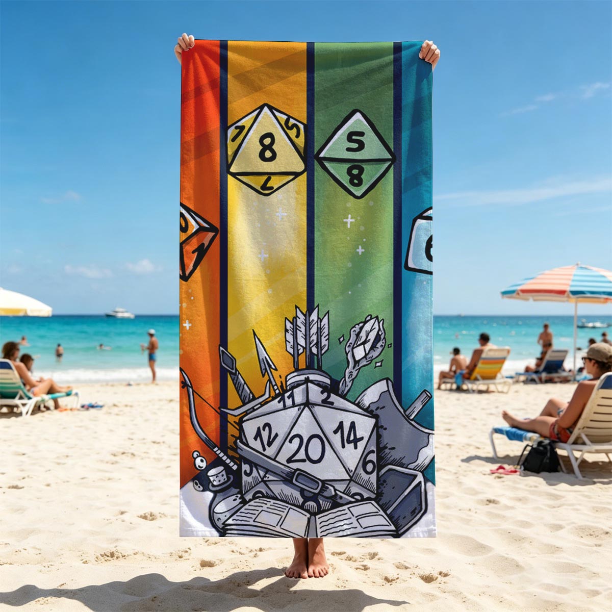 D&D Dice & Gear: RPG Adventure Essentials - Beach towels