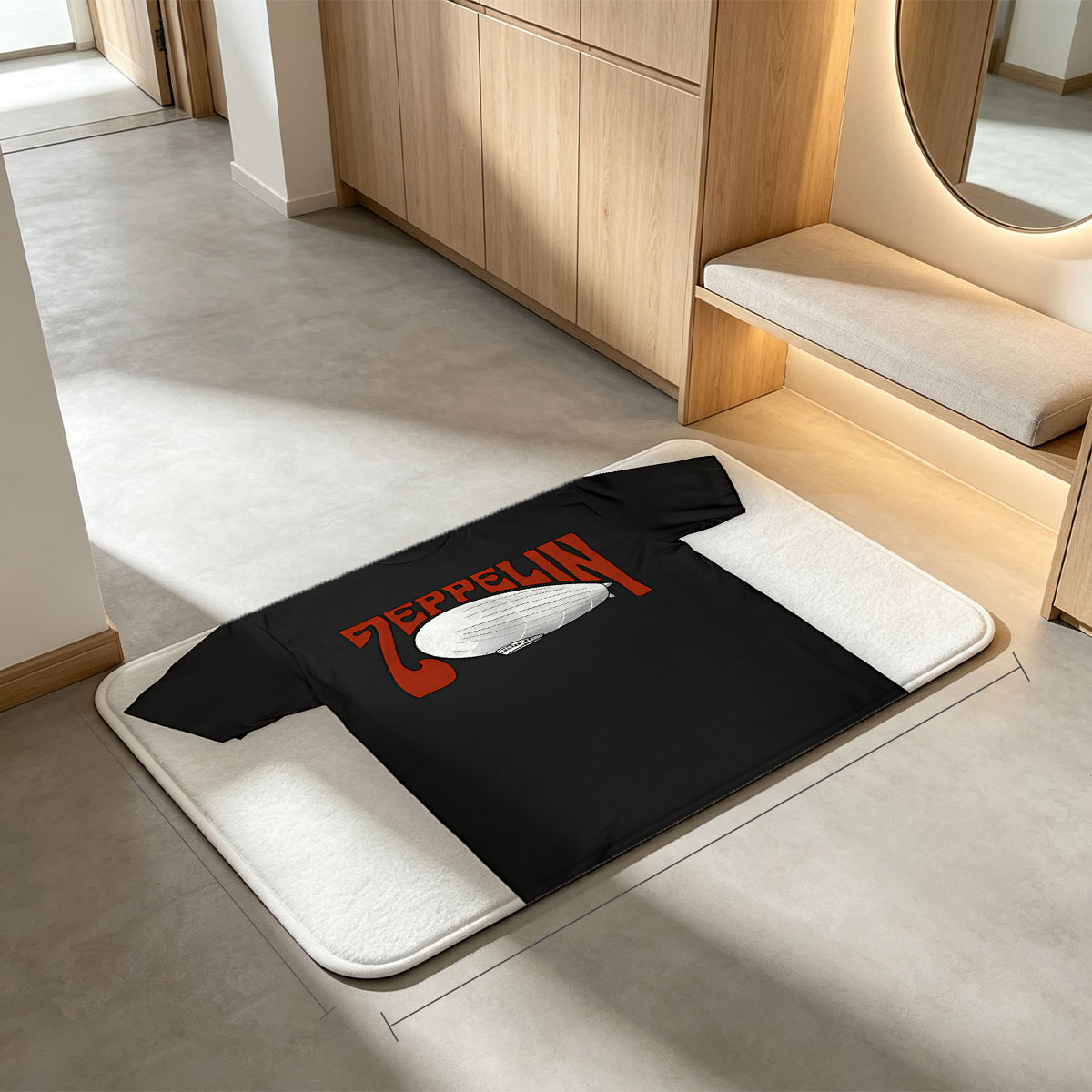 Led Zeppelin Airship Logo T-Shirt - Flannel floor mat