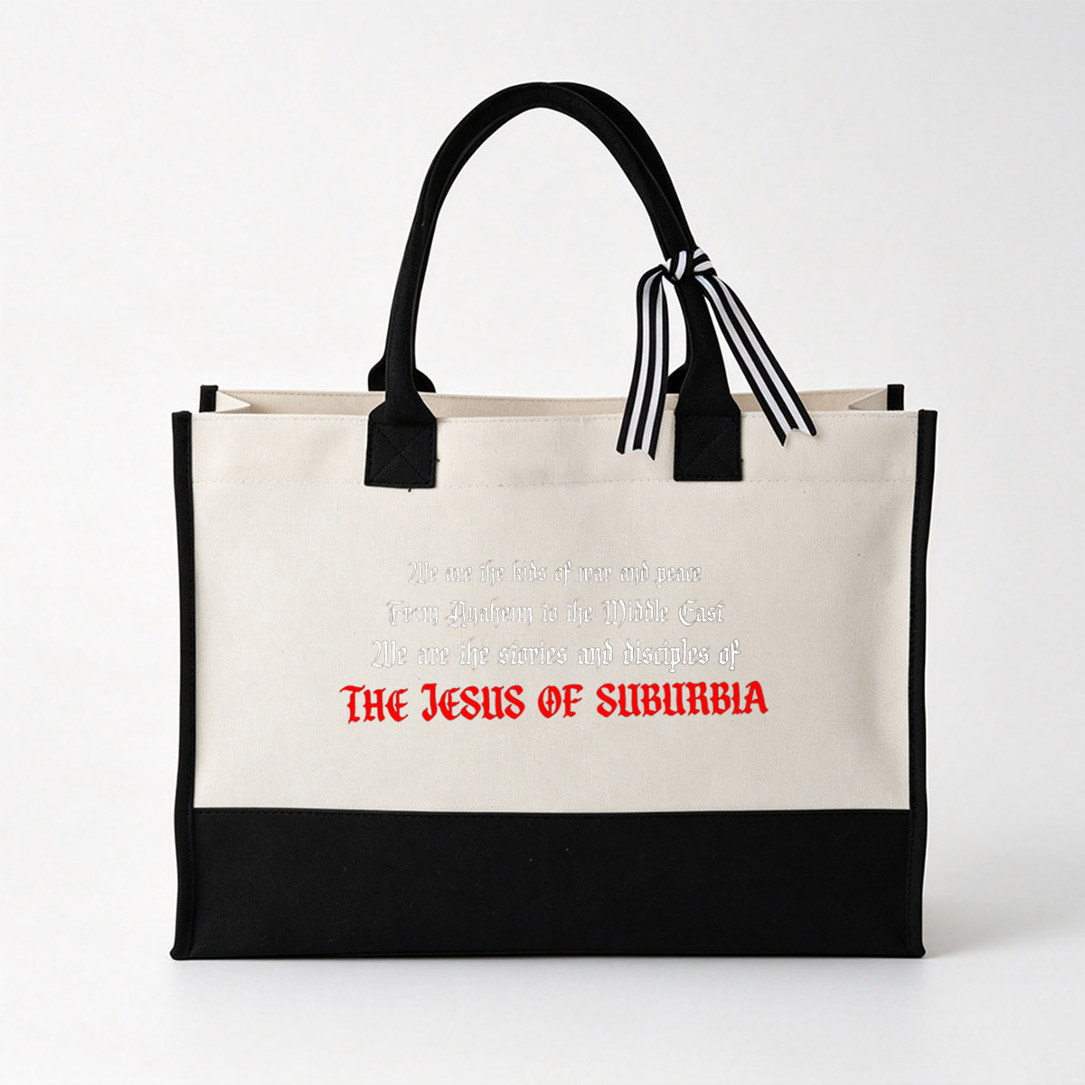 The Jesus of Suburbia: Kids of War and Peace from Anaheim to the Middle East - Canvas patchwork gift tote bag