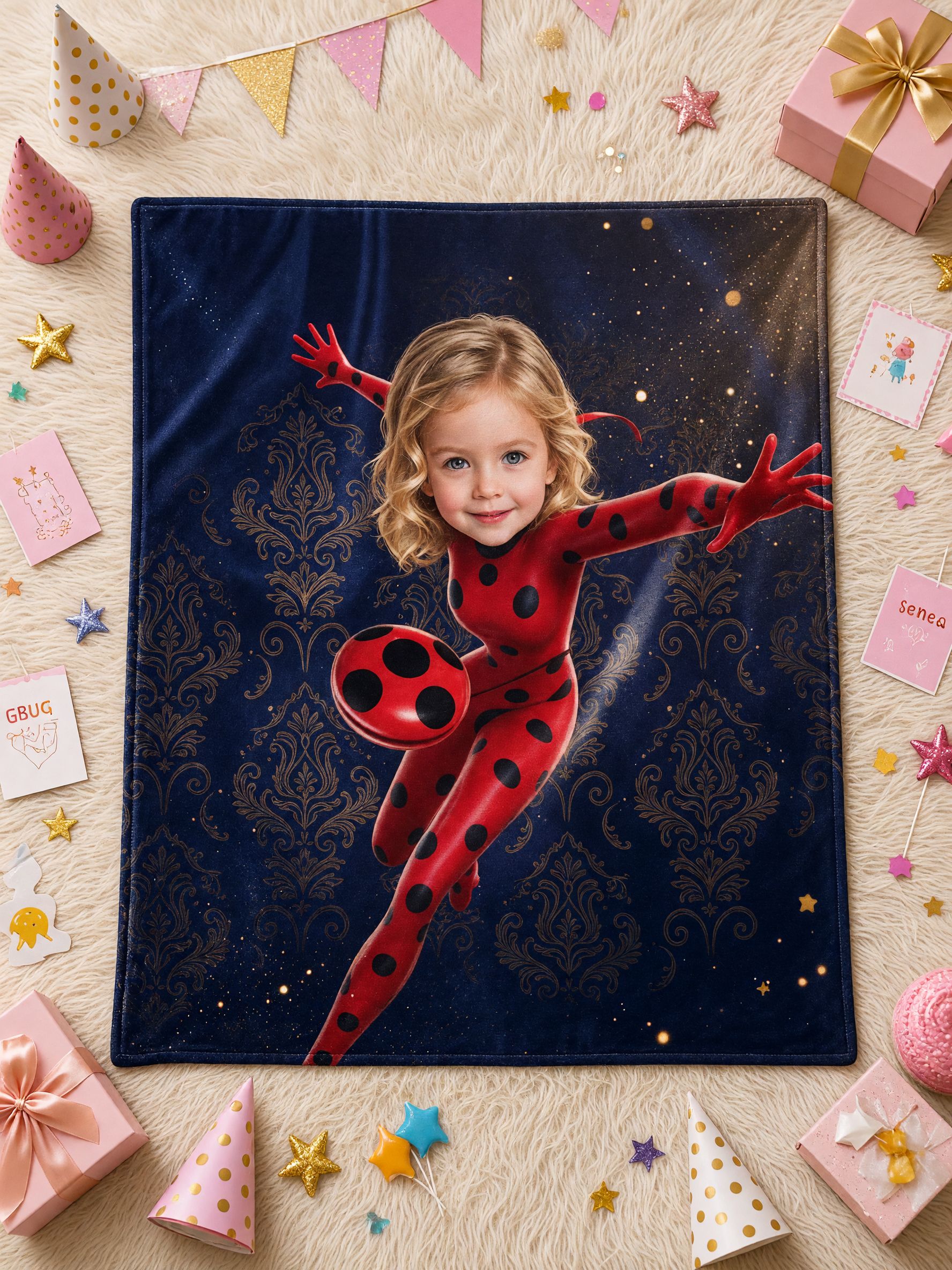 Custom Photo Face Blanket, Personalized Superhero Soft Flannel Fleece Throw for Kids Couch Bed, Memorable Gift