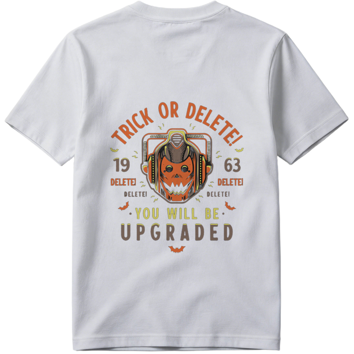 Trick or Delete: Cyberpunk Pumpkin with Helmet - Tee