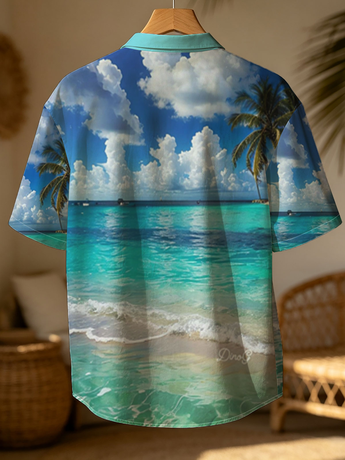 Crystal Clear Waters and Palm Trees Under a Blue Sky -  Shirt