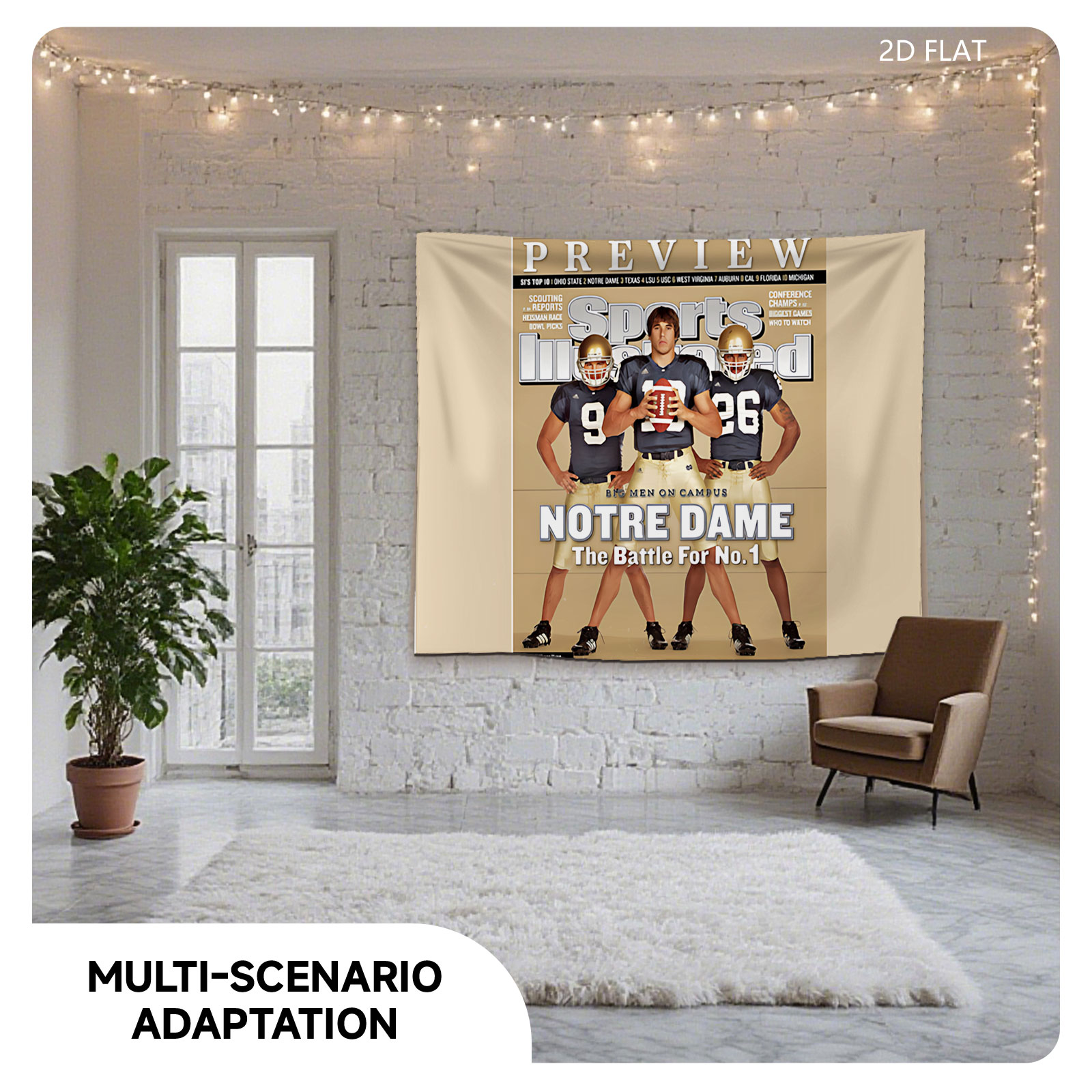 Notre Dame Football: The Battle for No. 1 – Tom Zbikowski, Brady Quinn, Travis Thomas - Tapestry