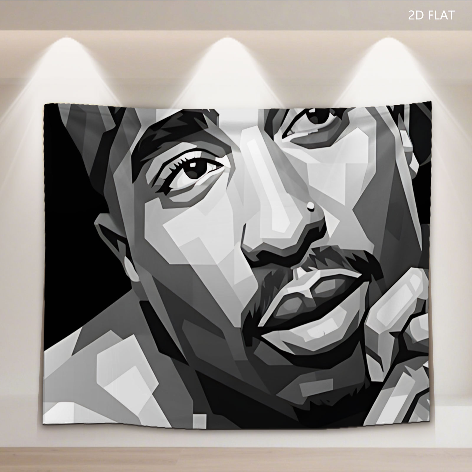 Pop Art Portrait of a Man Wearing HTM Cap and Chain Necklace - Tapestry