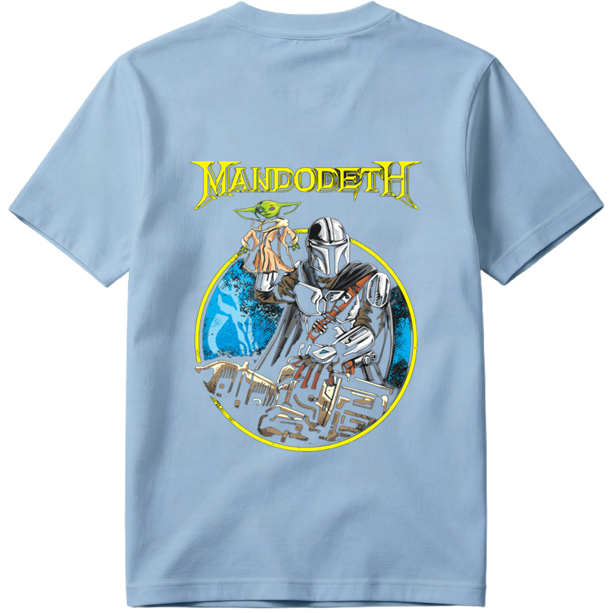 Mandalorian and Yoda in a Heavy Metal Style: Mandodeth - Tee