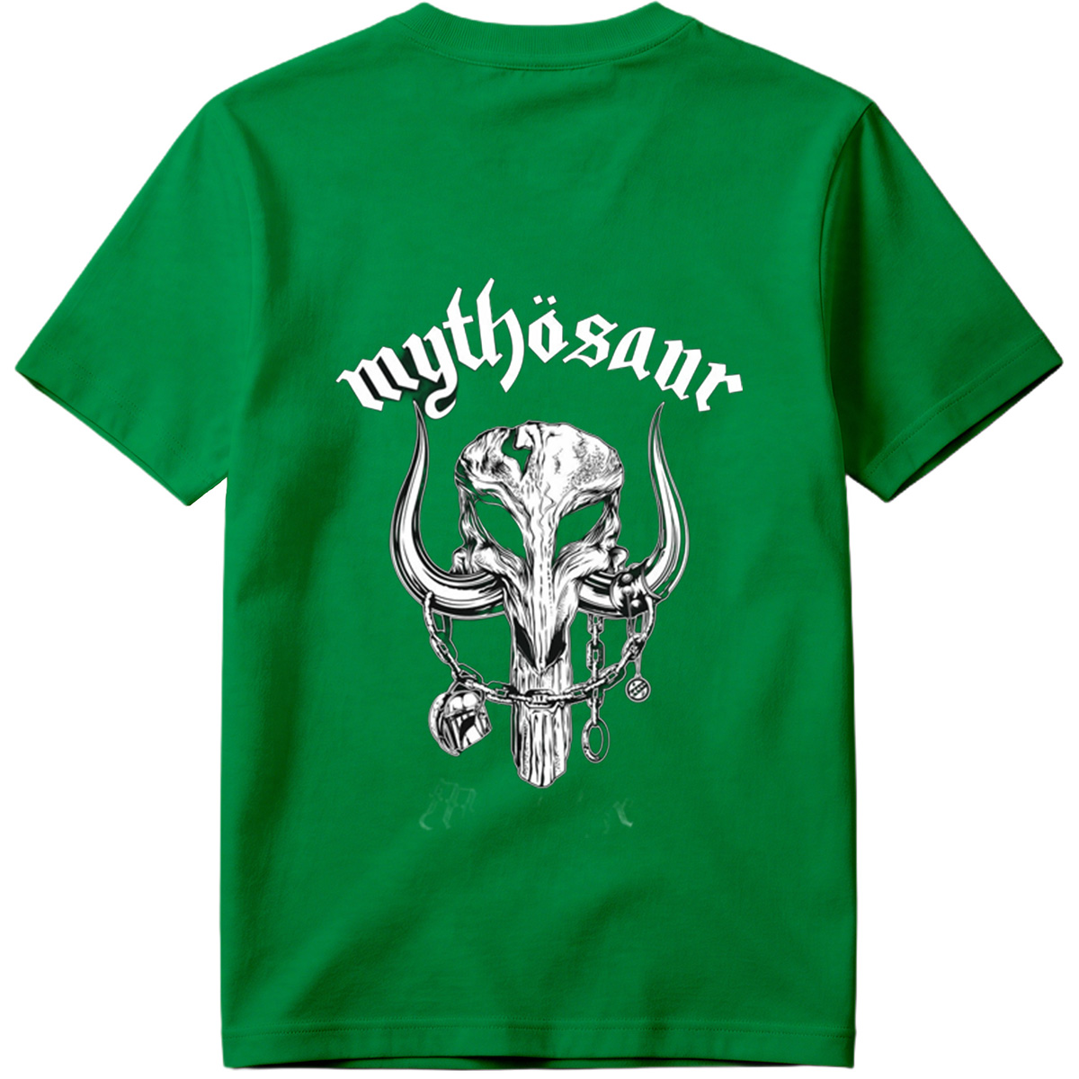 Mythosaur Skull with Chains and Helmets - Tee