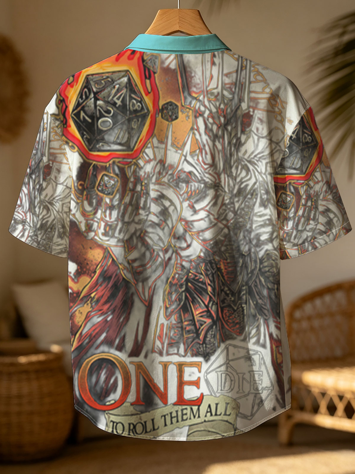One Die to Roll Them All: Dark Knight with Fiery D20 -  Shirt
