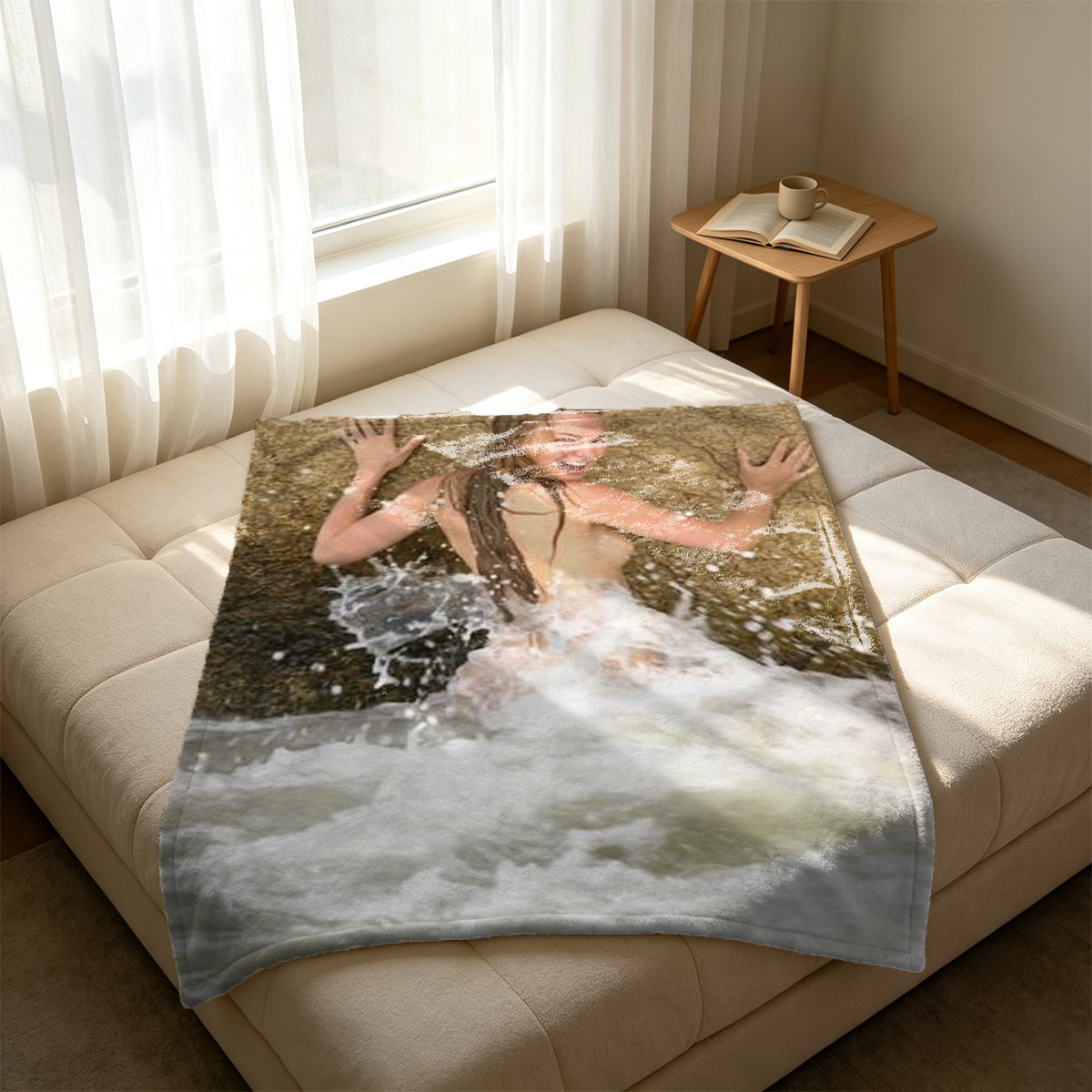 Elsa Hosk Nude by the Window - Blanket