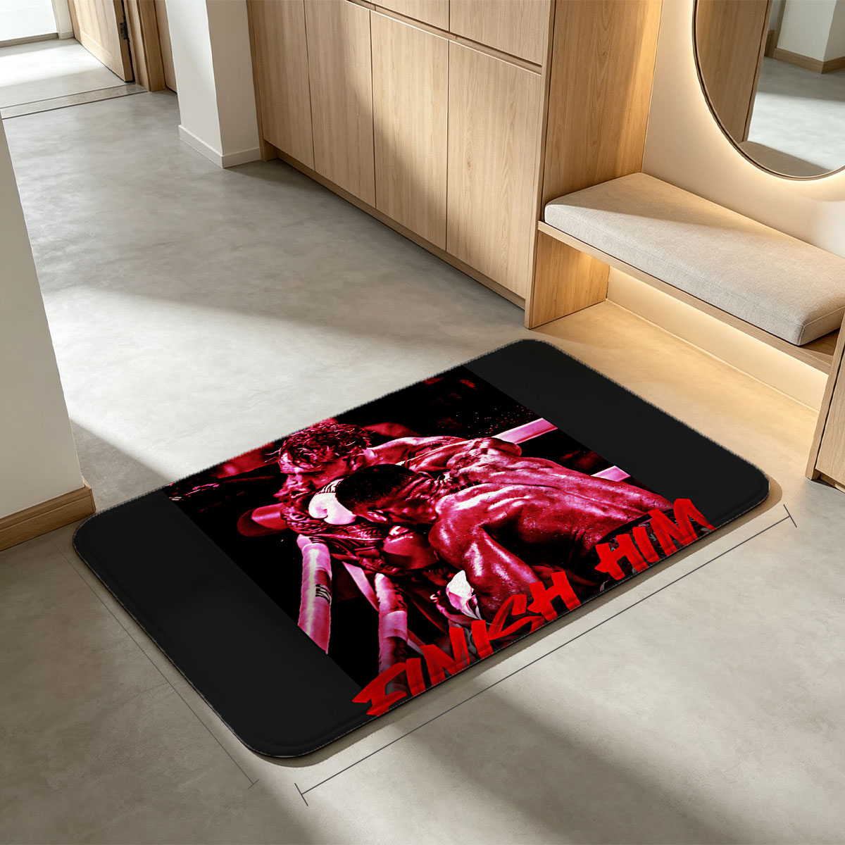 Finish Him: Boxing Match Intensity - Flannel floor mat