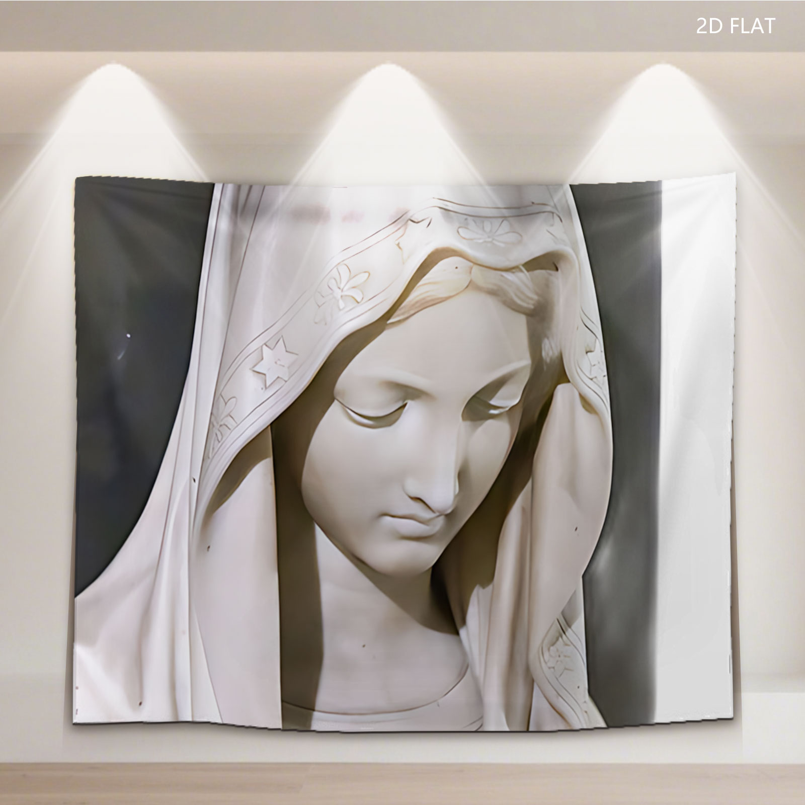 Virgin Mary Statue in White Marble - Tapestry