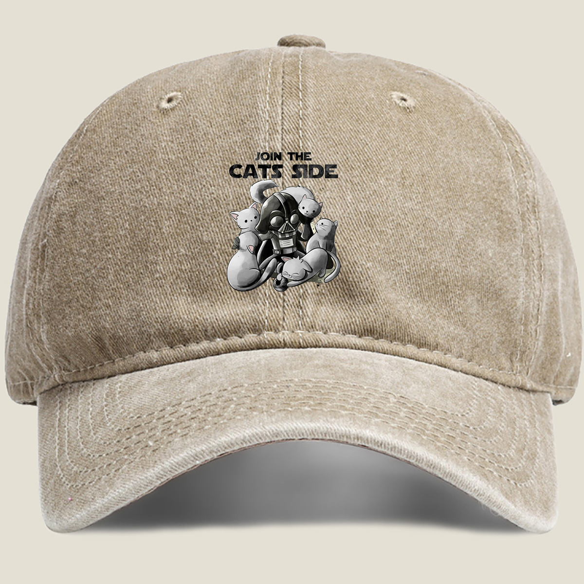 Join the Cats Side: Darth Vader and Kittens - Washed Denim - Baseball Cap